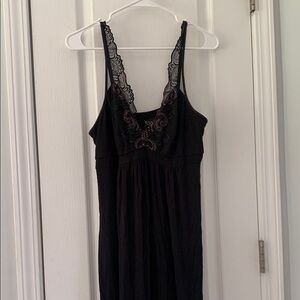 Soma black gold nightgown size L straps‎ luxury stretch